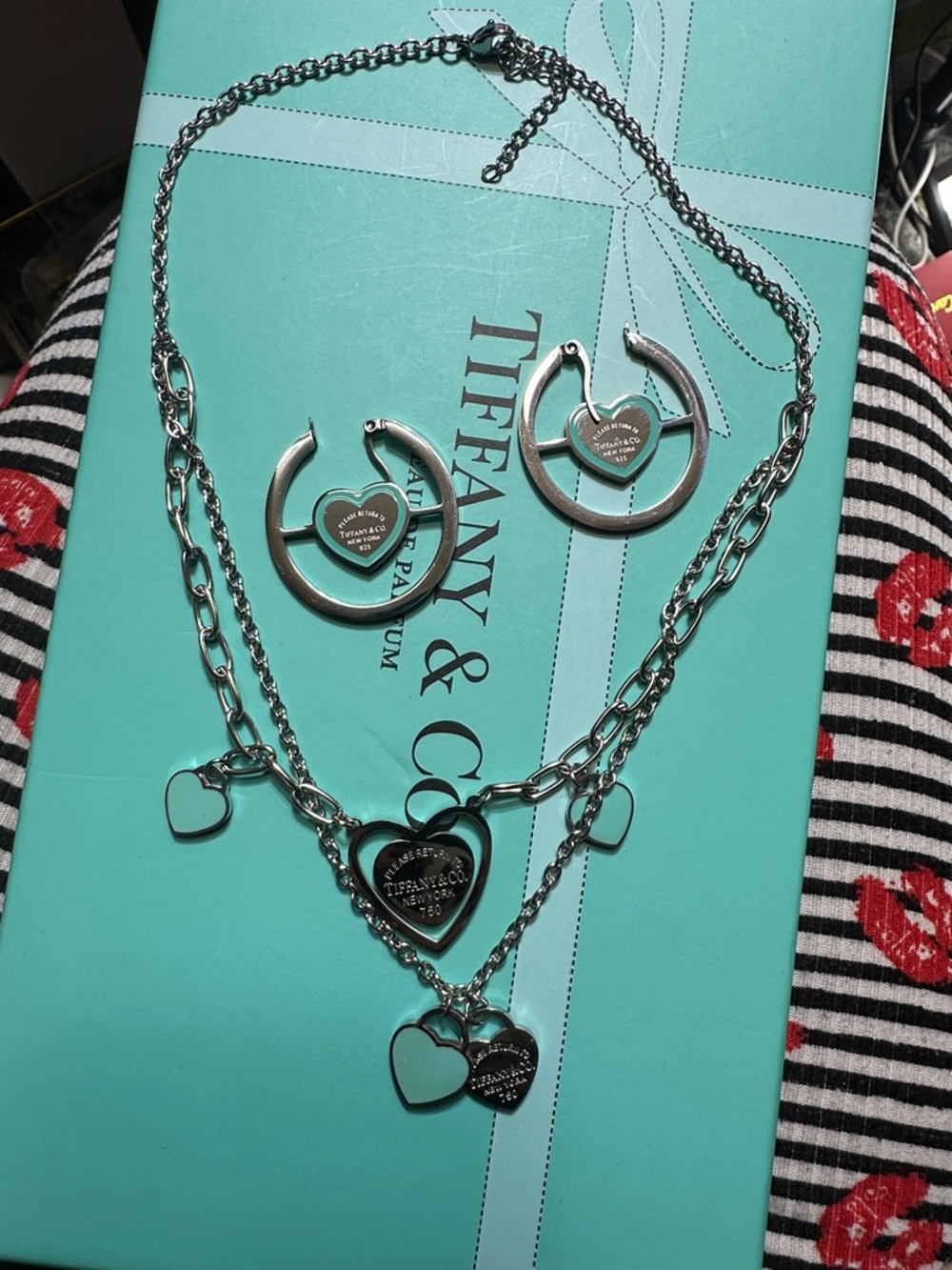 Stainless steel silver and green set 💞